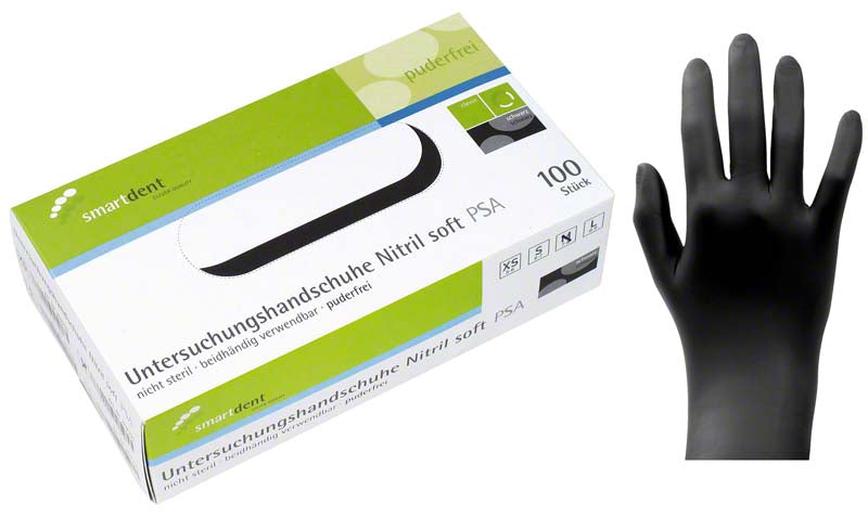smartdent nitril handschuhe smart Nitril Untersuchungshandschuhe Soft, puderfrei, 100 Stk, schwarz, M