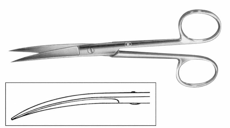 Chirurgische Schere, gebogen, 11,5 cm