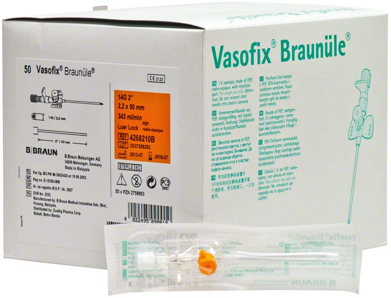 Vasofix® Braunüle®, 50 Stk, blau, G22, 0,9 x 25 mm