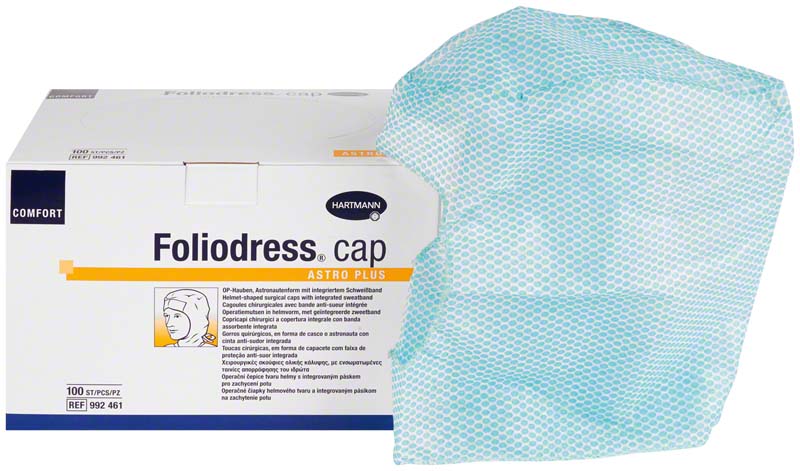 Foliodress® Haube Astronaut COMFORT ASTRO PLUS, lange Bänder, 100 Stk, aqua