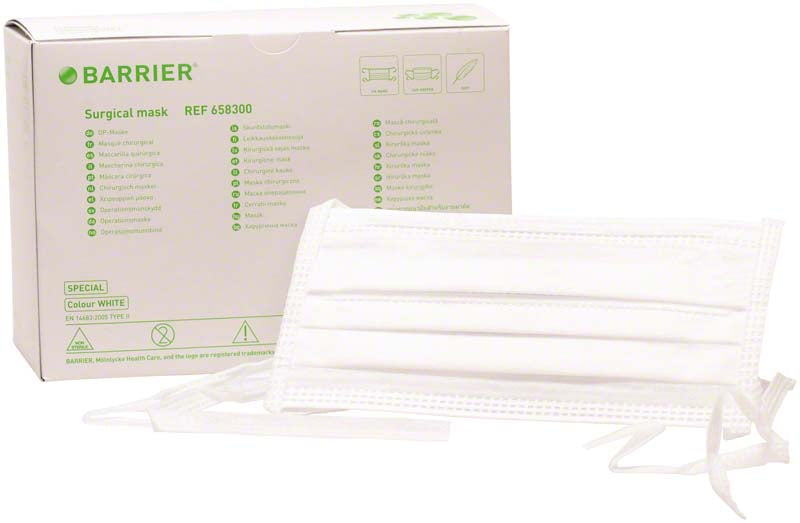 BARRIER® OP Maske Special, Gummibänder mit Formhalter, 50 Stk, grün