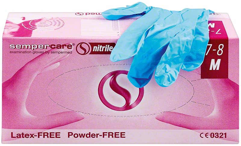 sempercare Nitril Untersuchungshandschuhe, puderfrei, blau, XL