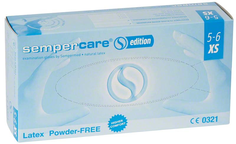 sempercare® Latex Untersuchungshandschuhe, puderfrei, naturweiß, XS