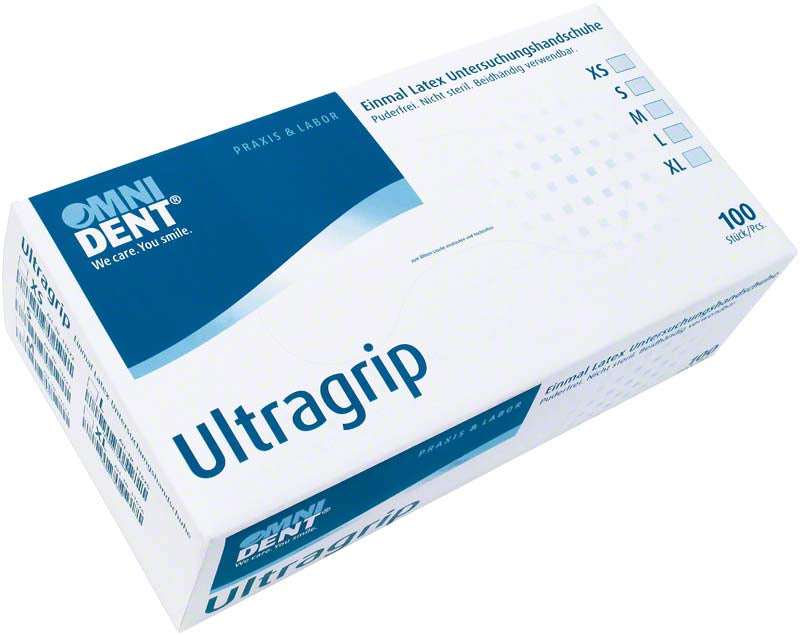 Ultragrip Latex-Untersuchungshandschuhe, 100 Stk, puderfrei S