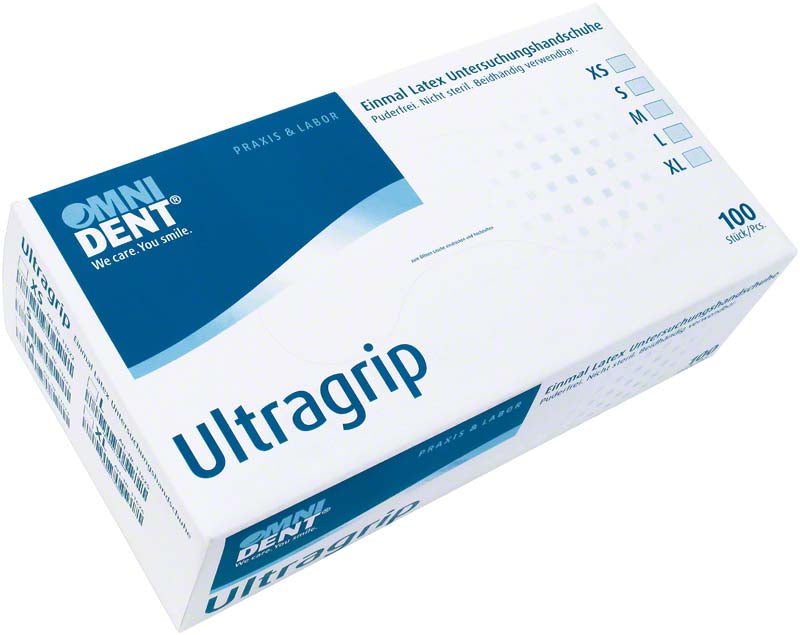 Ultragrip Latex-Untersuchungshandschuhe, 100 Stk, puderfrei L