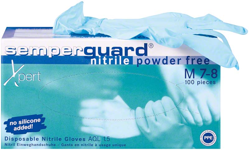 semperguard Xpert Nitril Schutzhandschuhe Chemie, puderfrei, M