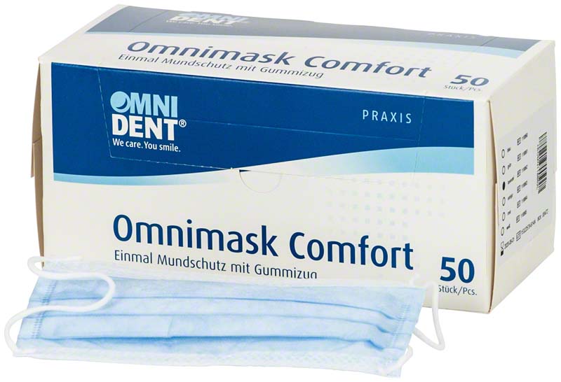 Omnimask Comfort Mund-Nasen-Schutz, Gummiug, 50 Stk, blau