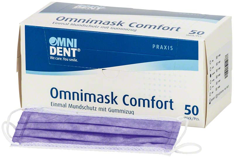 Omnimask Comfort Mund-Nasen-Schutz, Gummiug, 50 Stk, Lila