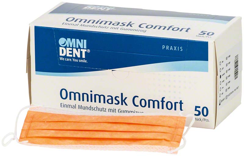 Omnimask Comfort Mund-Nasen-Schutz, Gummiug, 50 Stk, orange