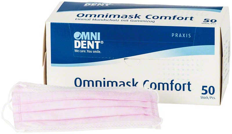 Omnimask Comfort Mund-Nasen-Schutz, Gummiug, 50 Stk, rosa