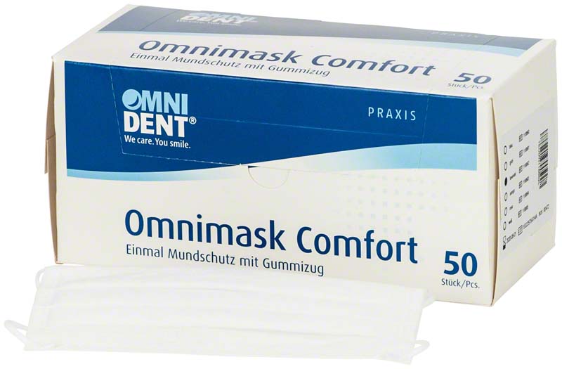 Omnimask Comfort Mund-Nasen-Schutz, Gummiug, 50 Stk, weiß