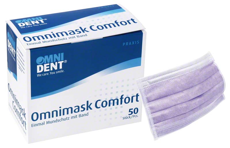 Omnimask Comfort Mund-Nasen-Schutz, zum Binden, 50 Stk, lila