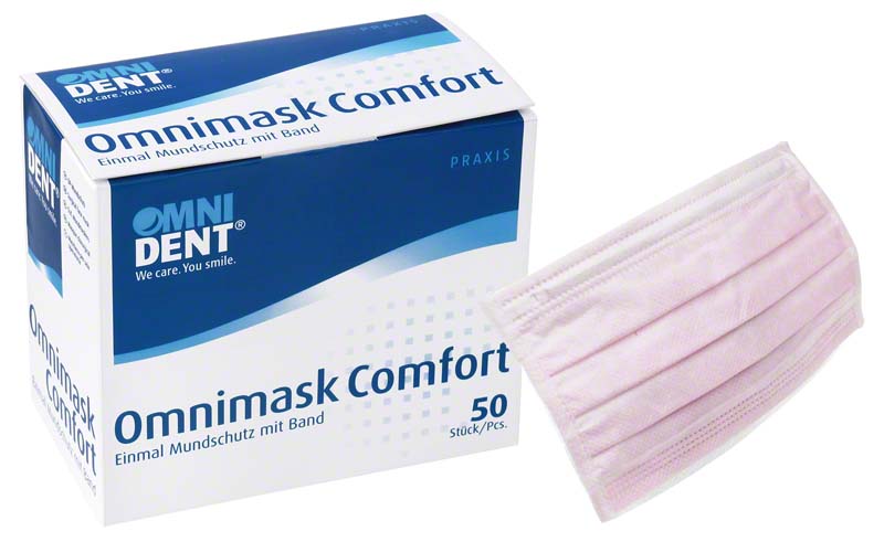 Omnimask Comfort Mund-Nasen-Schutz, zum Binden, 50 Stk, rosa