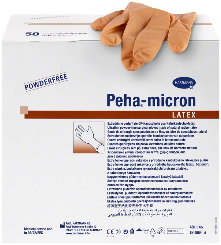 Peha®-micron LATEX OP Handschuhe, 50 Paar, Gr. 7,5