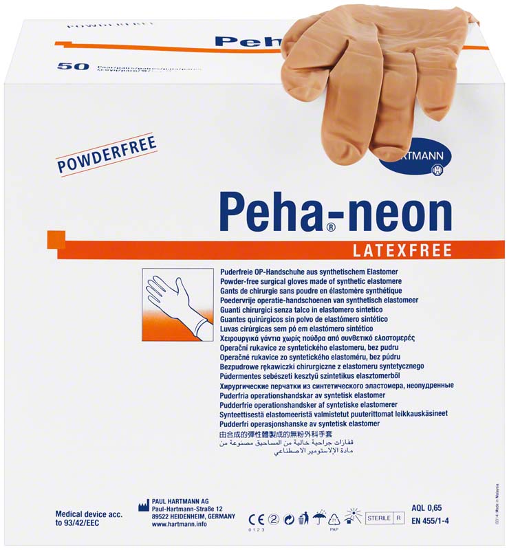 Peha®-neon OP Handschuhe, 50 Paar, Gr. 6,5
