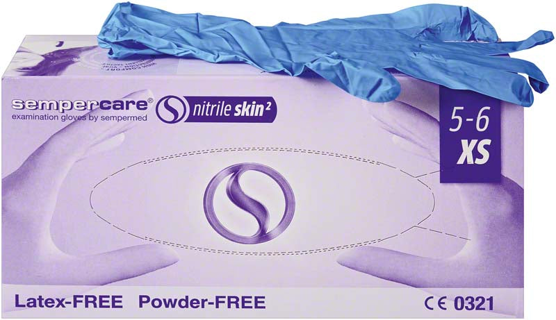 sempercare nitrile skin Nitril Untersuchungshandschuh, puderfrei, blau, M