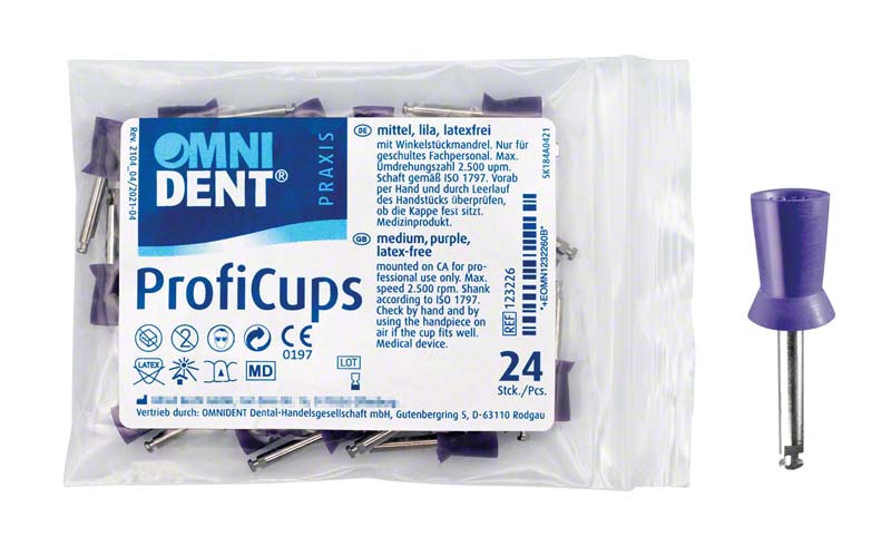Omni ProfiCups Polierkelche für Winkelstück medium 24 Stk