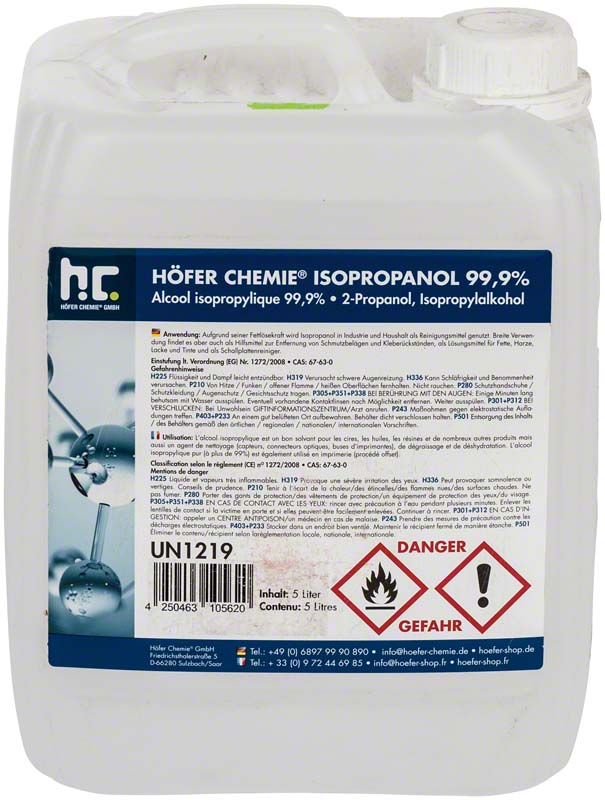 Isopropanol 99,9%, 5 L Kanister