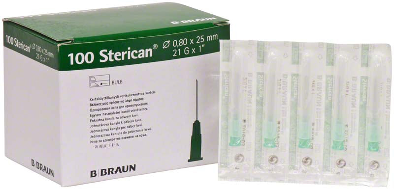Sterican® Einmalkanüle, G21, grün, Ø 0,8 x 25 mm, dünnwanding