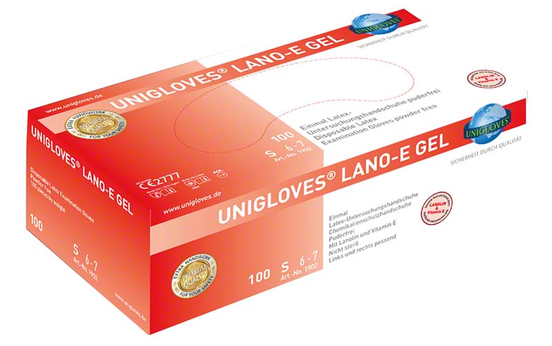 LANO-E GEL Latex Untersuchungshandschuhe, 100 Stk, weiß, L