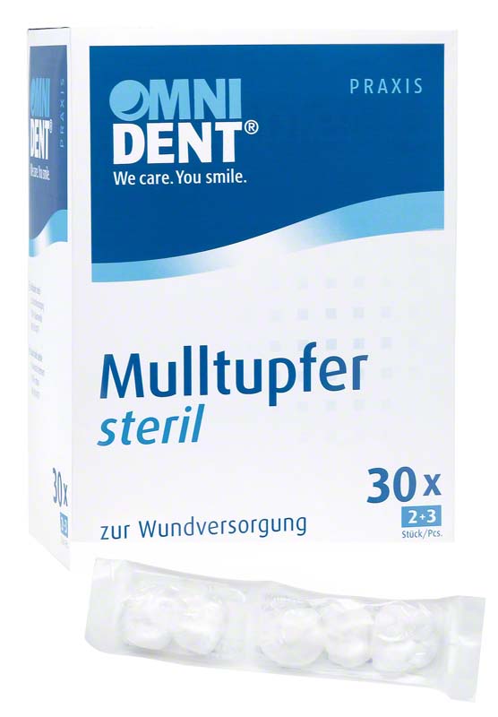 Omni Mulltupfer steril Walnuss 30 Stk