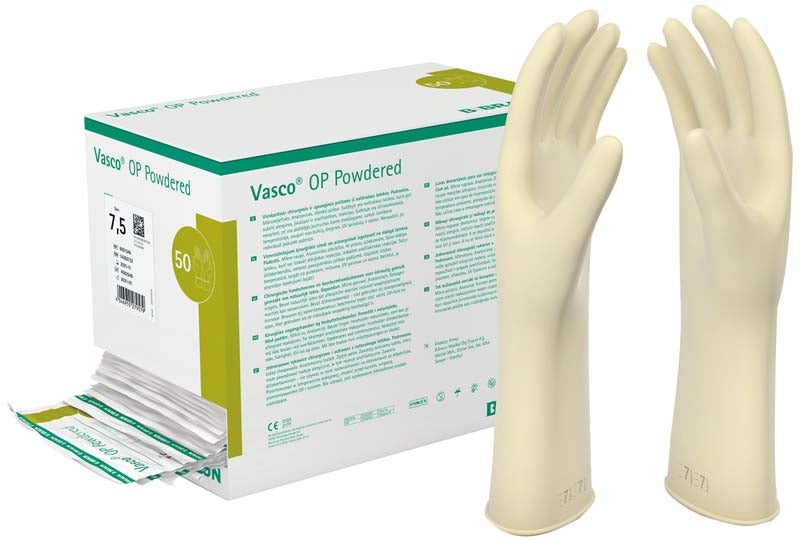 Vasco®  OP Handschuhe, Latex, gepudert, weiß, 50 Paar, Gr. 6,5