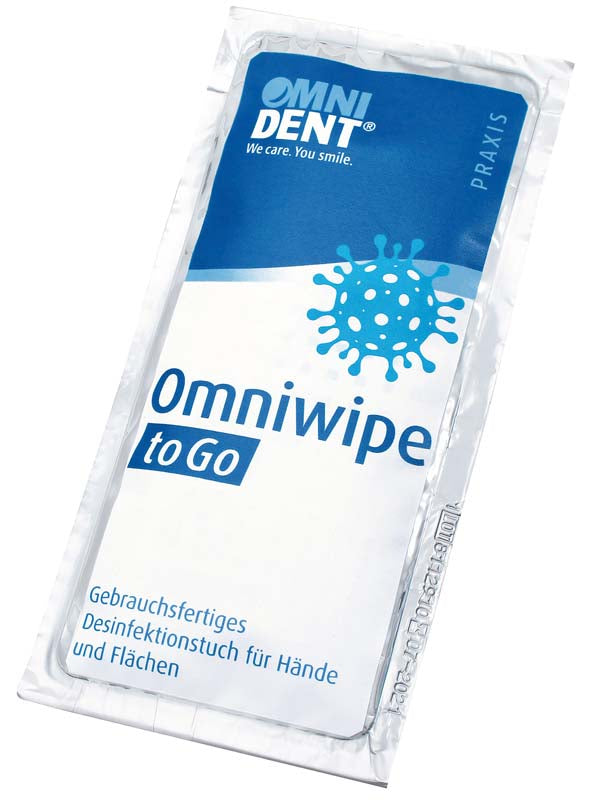 Omniwipe to Go, Händedesinfektionstuch einzeln verpackt, 18,5 x 20 cm