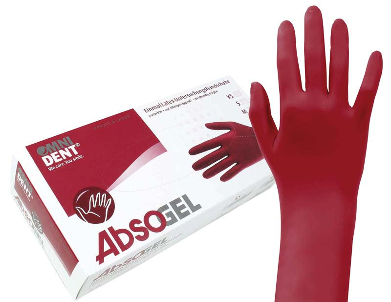 Omni Absogel Latexhandschuhe, puderfrei, 50 Stk, L