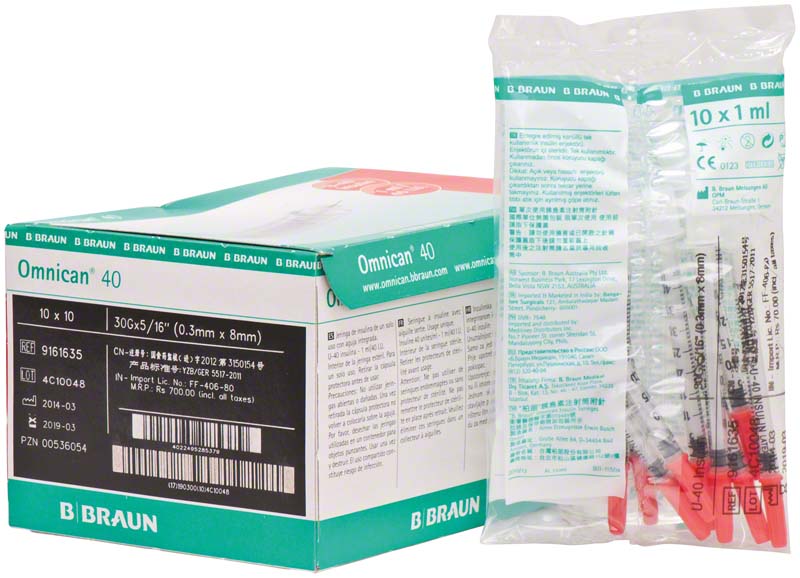 Omnican® 40 Insulinspritze 1 ml, 0,3 x 12 mm, 100 Stk