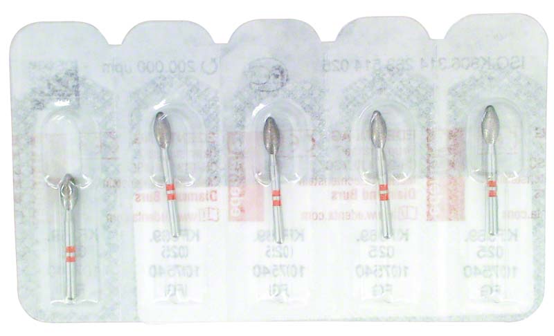 Omni K Diamantbohrer, rot, FG, ISO 025, Fig 263, 5,5 mm, 5 Stk