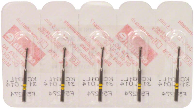 Omni K Diamantbohrer, gelb, FG, ISO 014, Fig 697, 19 mm, 5 Stk