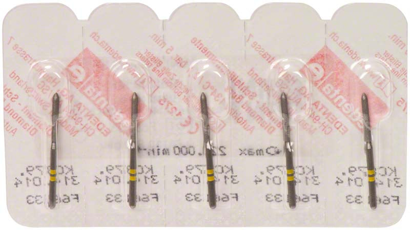 Omni K Diamantbohrer, gelb, FG, ISO 014, Fig 290, 10 mm, 5 Stk
