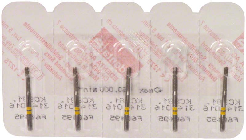 Omni K Diamantbohrer, gelb, FG, ISO 016, Fig 141, 8 mm, 5 Stk