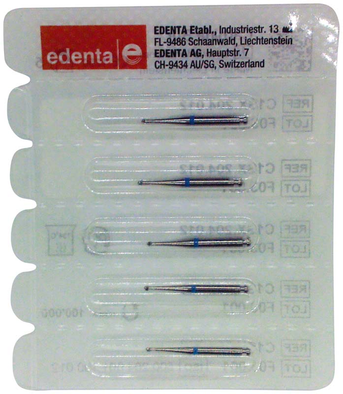 OmniRound Hartemtallbohrer, blau, RA = Winkelstück, ISO 012, Fig 005, 5 Stk