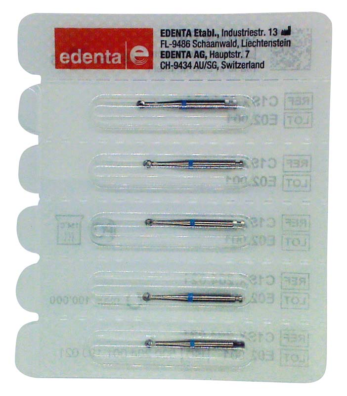 OmniRound Hartemtallbohrer, blau, RA = Winkelstück, ISO 021, Fig 001, 5 Stk,