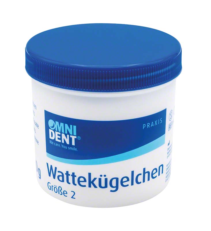 Wattekügelchen, Größe 2, Ø 7,6 mm, Dose mit 10 g