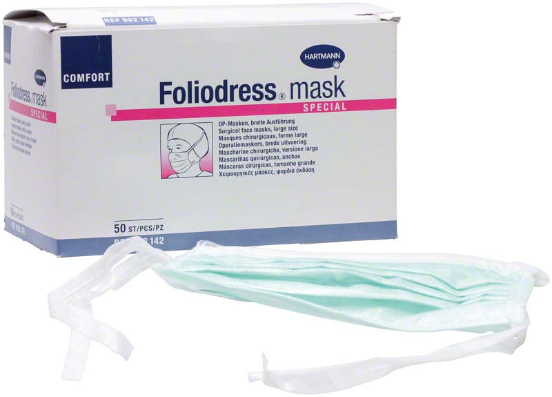 Foliodress® Mund Nasen Schutz COMFORT SPECIAL, zum Binden, 50 Stk, grün