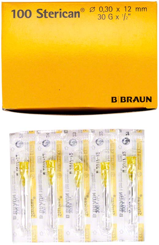 Sterican® Einmalkanüle, G30, gelb, Ø 0,3 x 12 mm