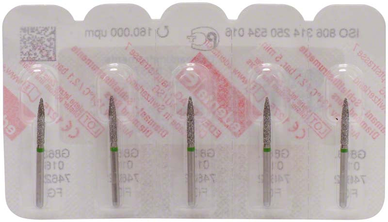 Omni Diamanten 863 für FG, 19 mm, grob grün, Flamme ISO 016