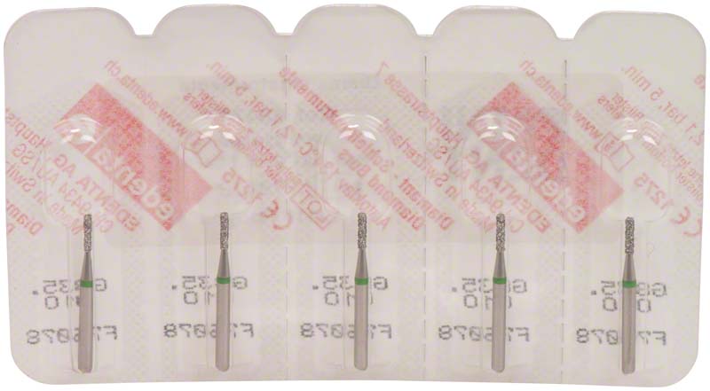 Omni Diamanten 835 für Turbine, 19 mm, grün grob, Zylinder Flach ISO 010