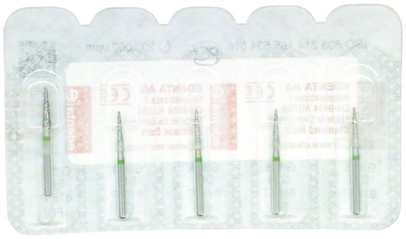 Omni Diamanten 858 für FG, 19 mm, grün grob, Konus Spitze ISO 016