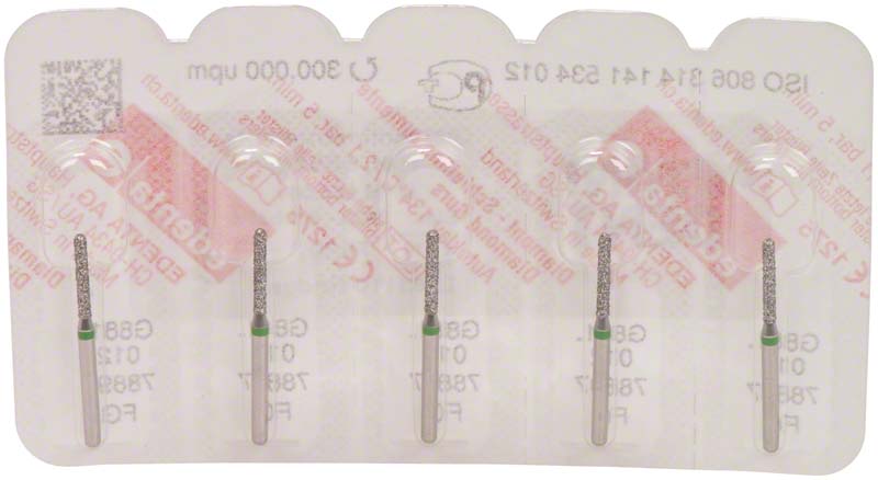Omni Diamanten 881 für FG, 19 mm, grün grob, Zylinder rund ISO 012