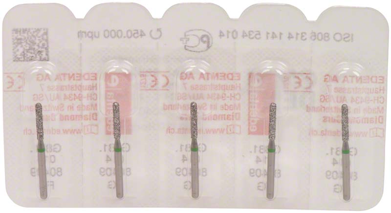 Omni Diamanten 881 für FG, 19 mm, grün grob, Zylinder rund ISO 014