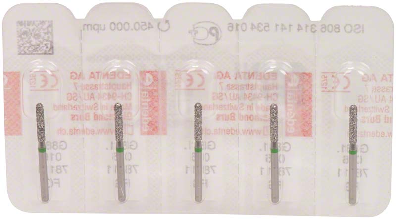 Omni Diamanten 881 für FG, 19 mm, grün grob, Zylinder rund ISO 016