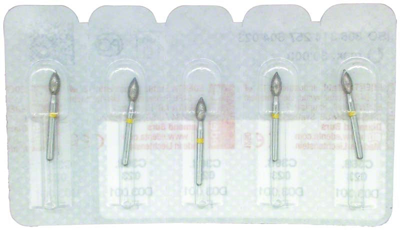 Omni Diamanten 368 für Turbine, 19 mm, gelb superfein, Knospe 5 mm, ISO 023