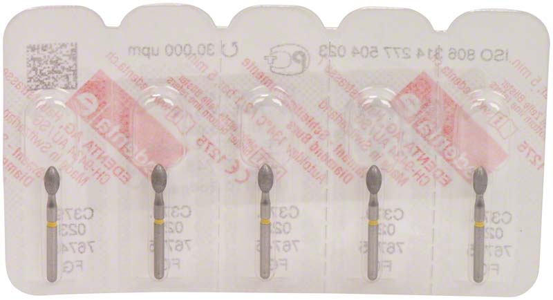 Omni Diamanten 368 für Turbine, 19 mm, gelb superfein, Knospe 3,5 mm, ISO 016