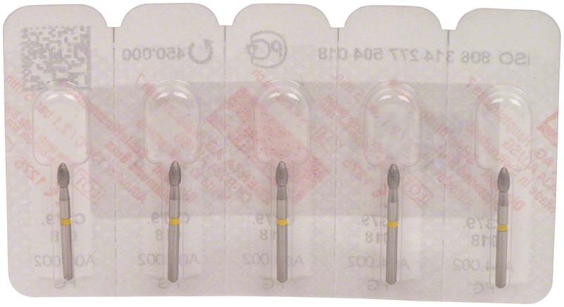Omni Diamanten 379 für Turbine, 19 mm, gelb superfein, Eifrom 3,5 mm ISO 018