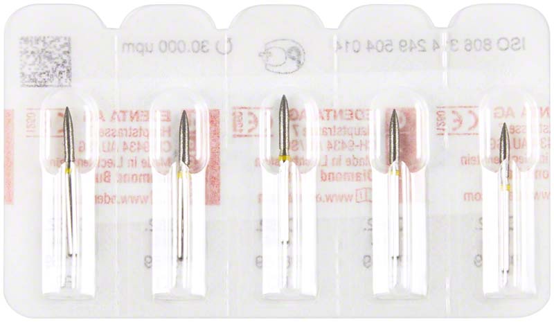 Omni Diamanten 862 für FG, 19 mm, gelb superfein, Falmme ISO 014
