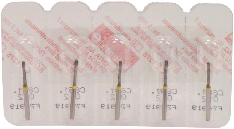 Omni Diamanten 881 für FG, 19 mm, gelb superfein, Zylidner rund ISO 012