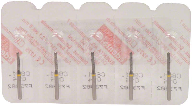 Omni Diamanten 881 für FG, 19 mm, gelb superfein, Zylinder rund ISO 014